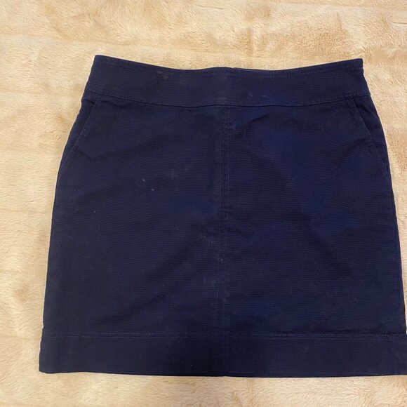 Talbots Cotton Navy Above Knee Length Pencil Skirt Sz 16 Preppy and Classic - Picture 1 of 4